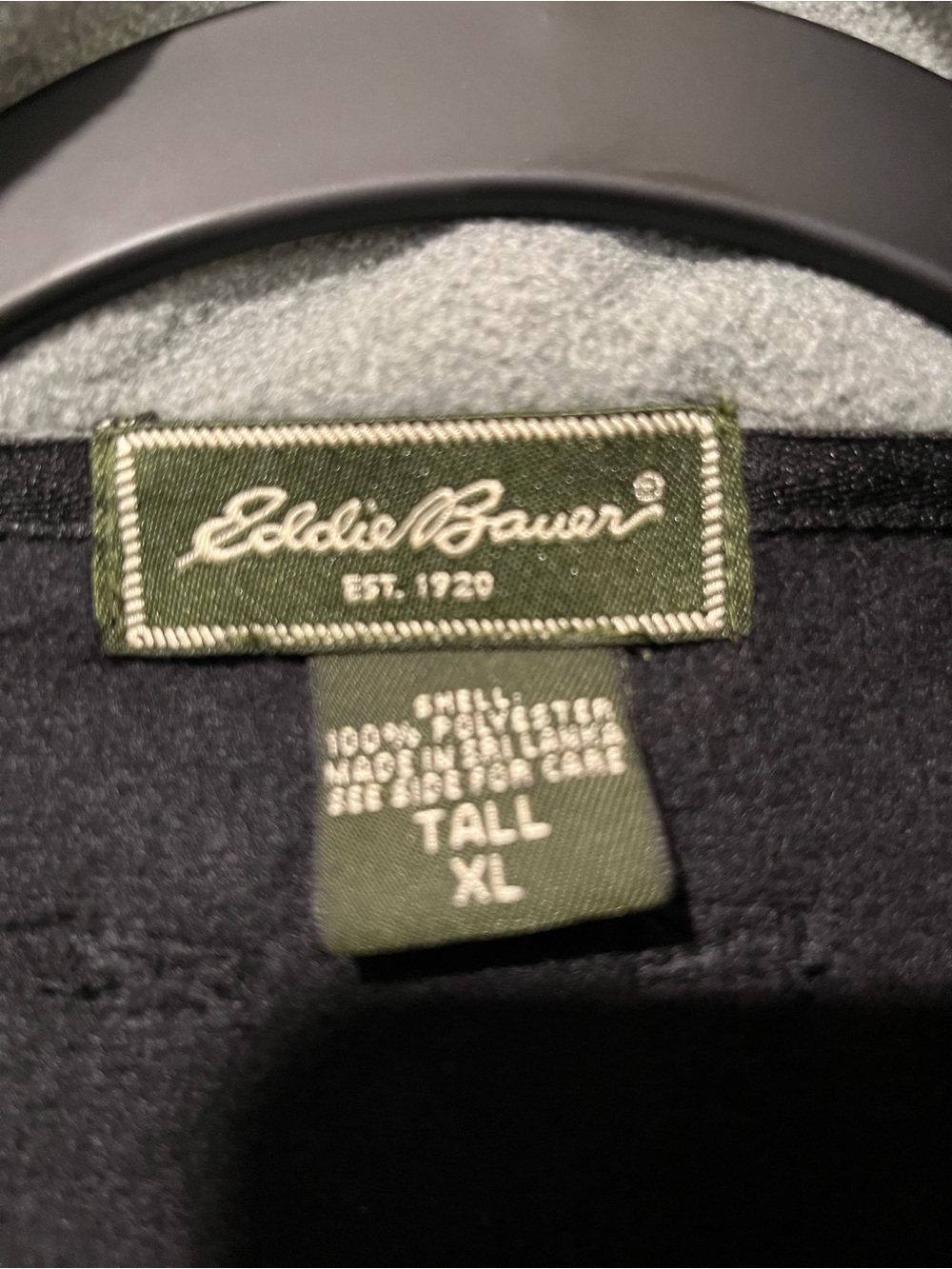 Eddie Bauer WindCutter Fleece Vest XL Tall Black/Gray - Picture 3 of 6